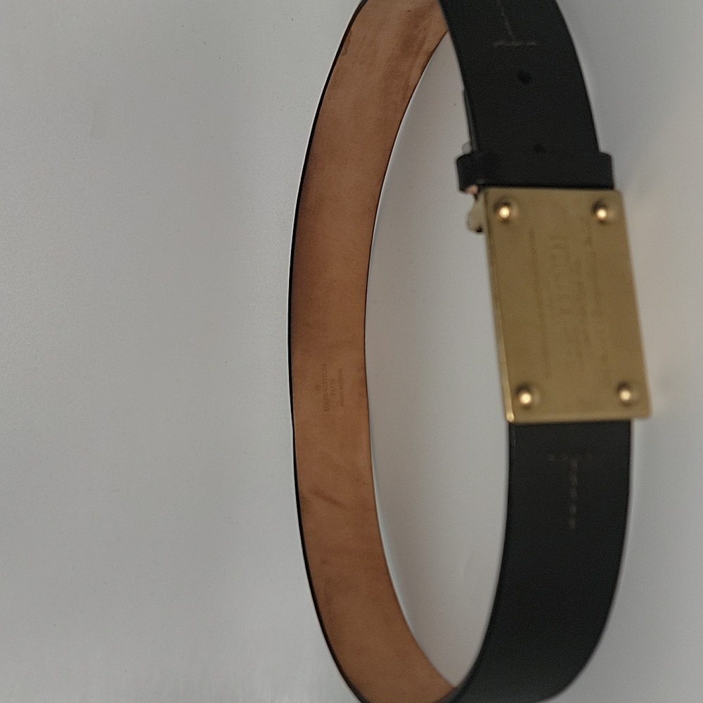 Louis Vuitton Black Belt with Brass Buckle Size 32 - Picture 8 of 10